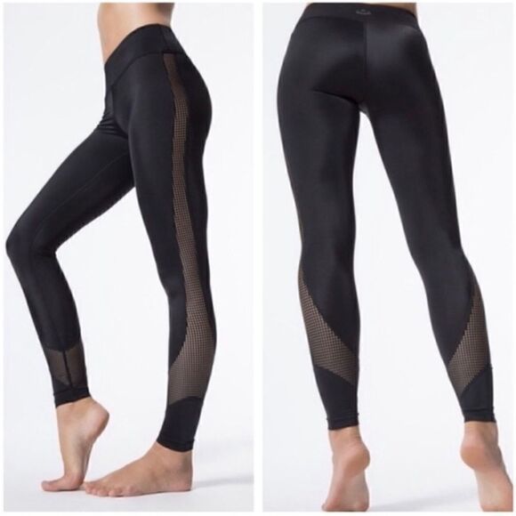 Beyond yoga ravine mesh panel leggings black - Picture 1 of 5